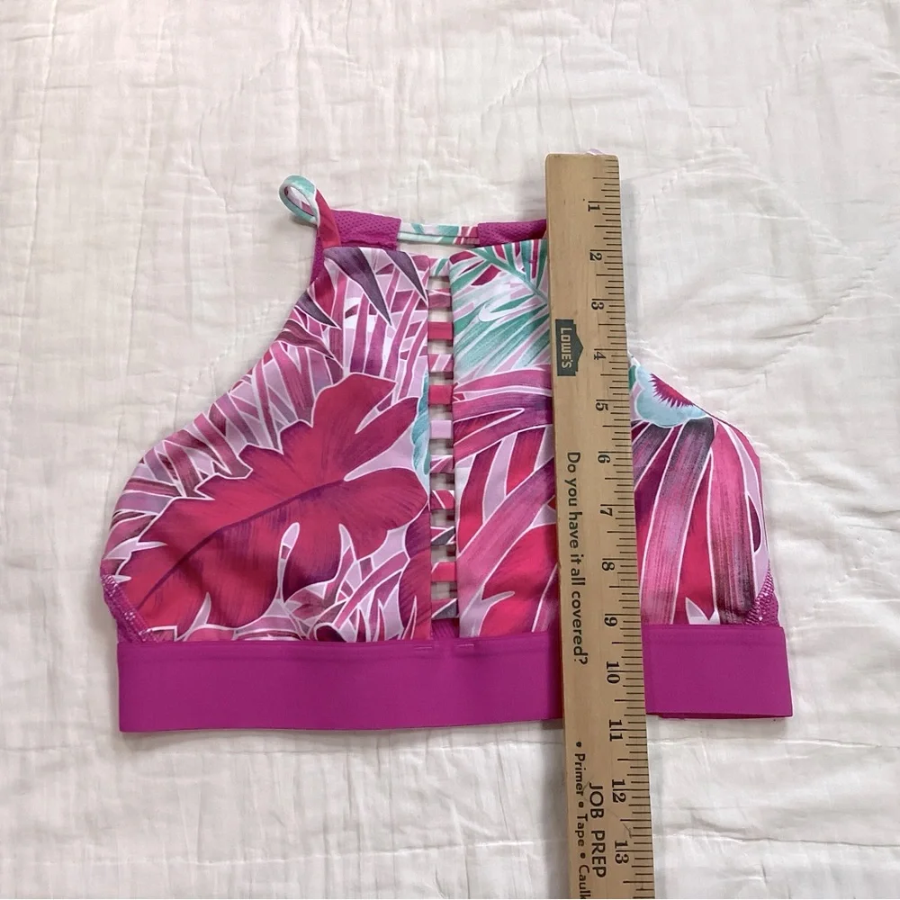 Nike Hawaiian Tropical Floral Ladder High Neck Sports Bra Small‎